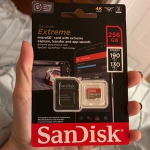 SanDisk Extreme 256GB microSDXC Card - Black and Red